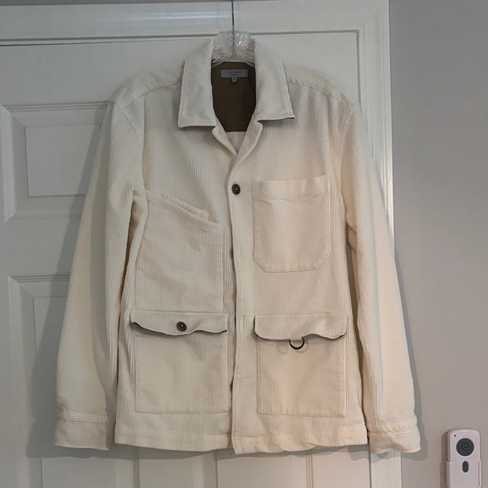 Ted Baker Off-White Corduroy Shirt Jacket